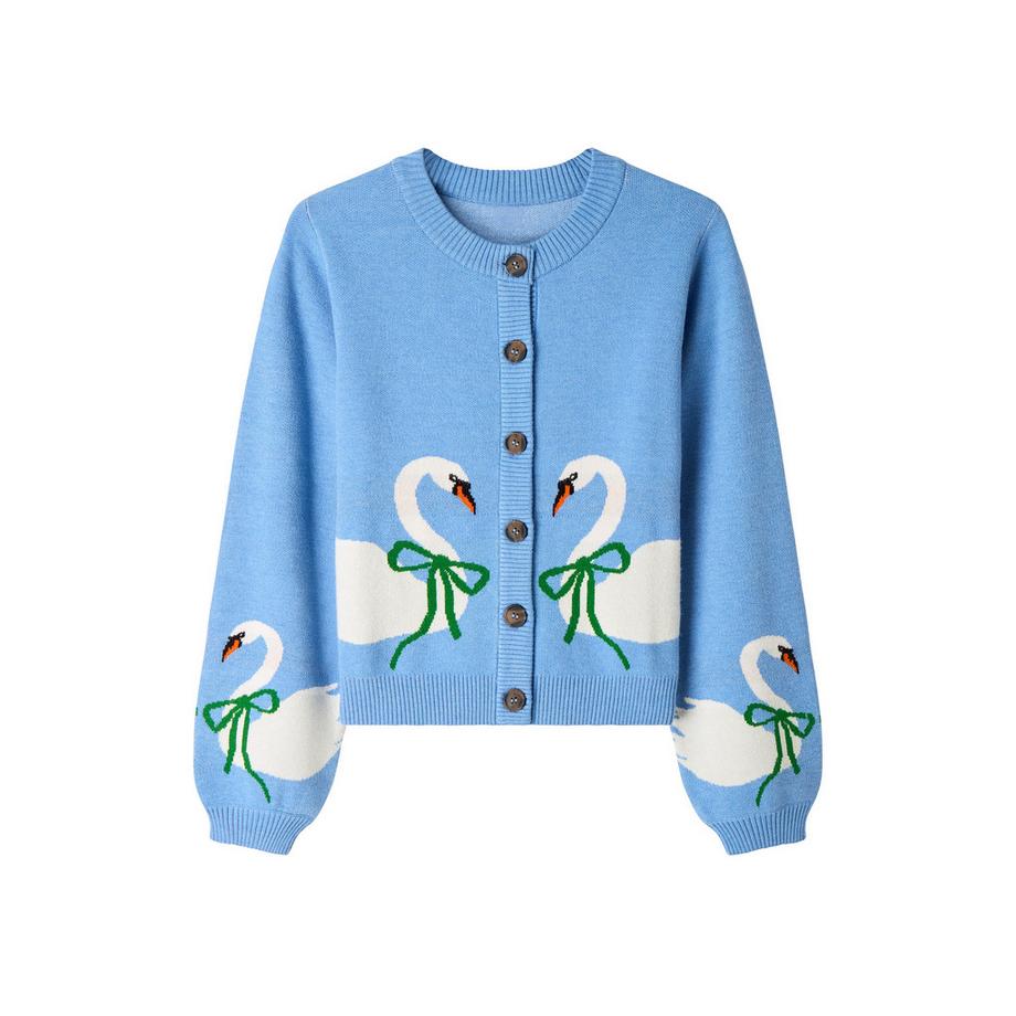 Joe Browns Strickjacke mit Schwanen-Motiv  