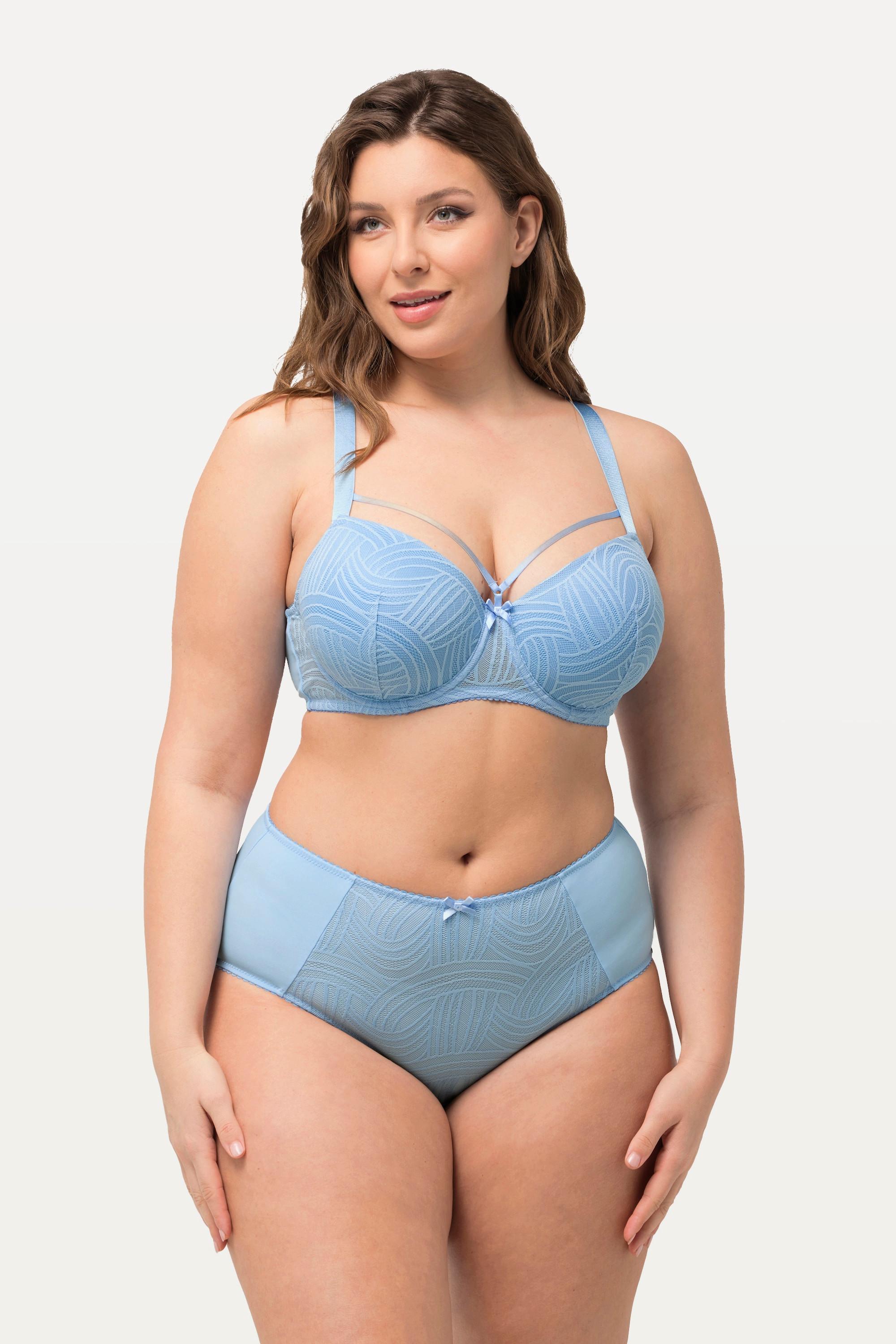 Ulla Popken Reggiseno con Ferretto Nastri Decorativi Pizzo  