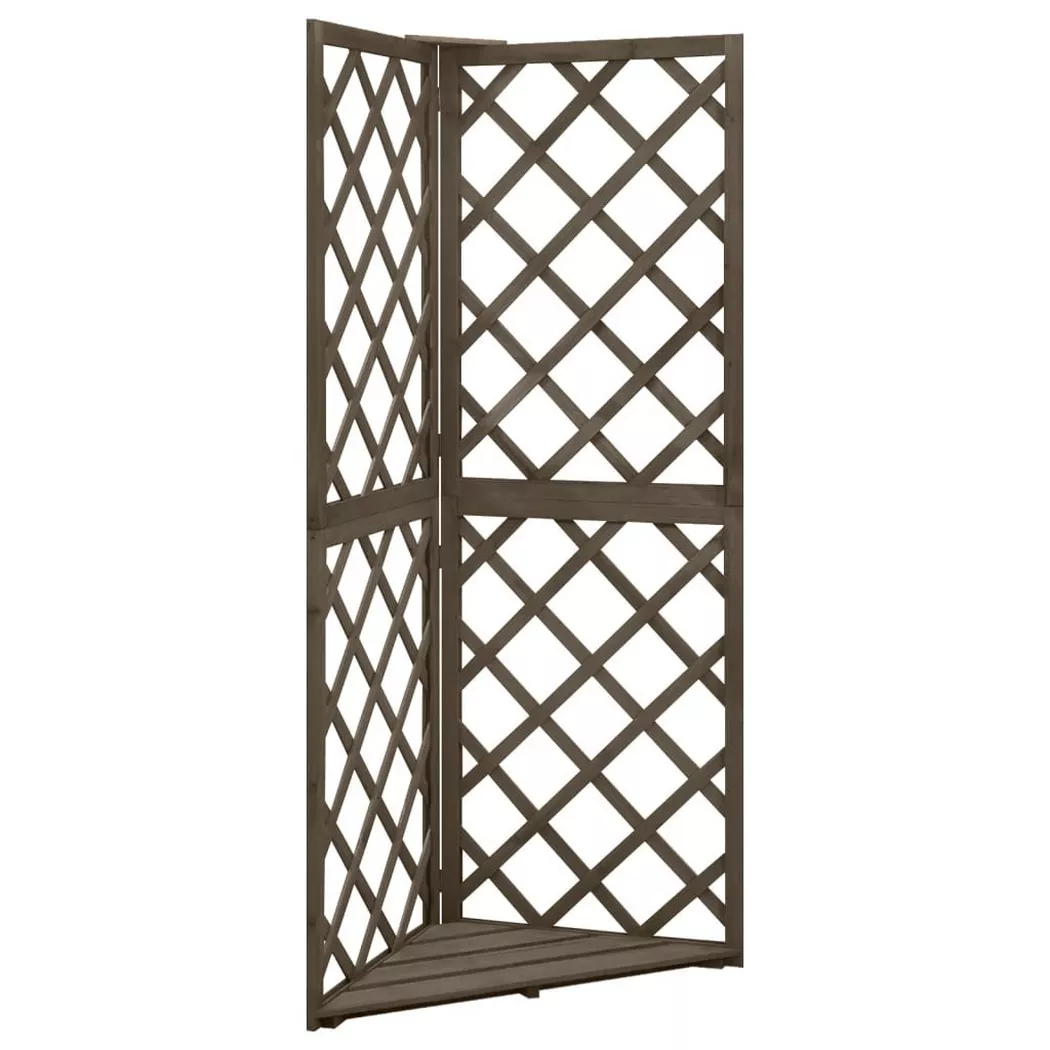 VidaXL - Treillis d'angle bois, One Size, Gris