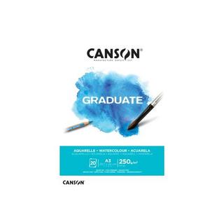 CANSON CANSON Zeichenblock Graduate A3 400110375 20 Blatt, aquarell, 250g  