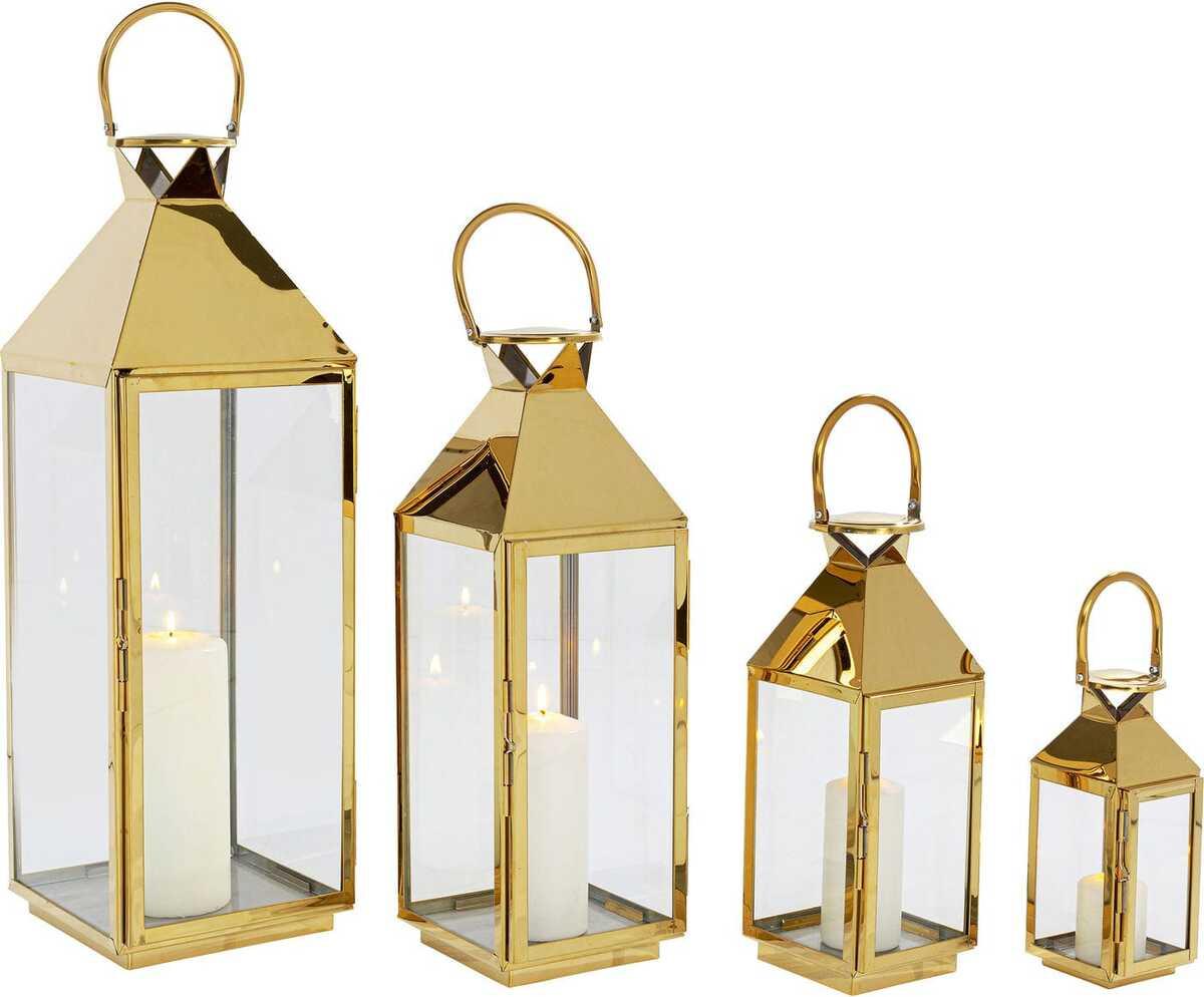 KARE Design Giardino Gold set di 4 lanterne  