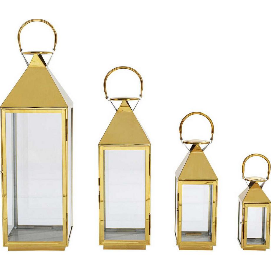 KARE Design Giardino Gold set di 4 lanterne  