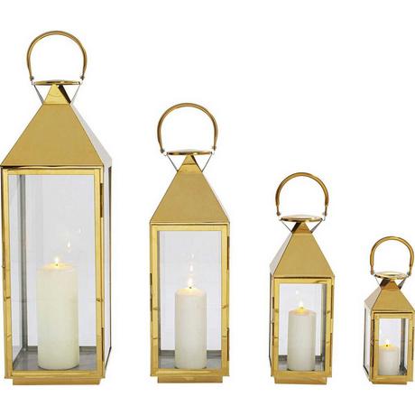 KARE Design Giardino Gold set di 4 lanterne  