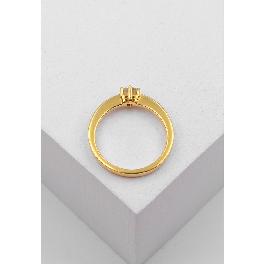 MUAU Schmuck  Solitaire Ring Diamant 0.30ct. Gelbgold 750 