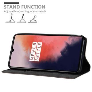 Cadorabo  Housse compatible avec OnePlus 7T - Coque de protection avec fermeture magnétique, fonction de support et compartiment pour carte 