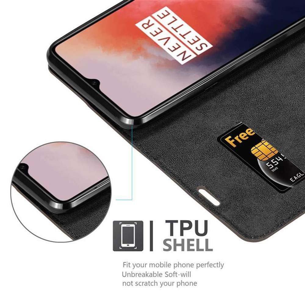 Cadorabo  Housse compatible avec OnePlus 7T - Coque de protection avec fermeture magnétique, fonction de support et compartiment pour carte 