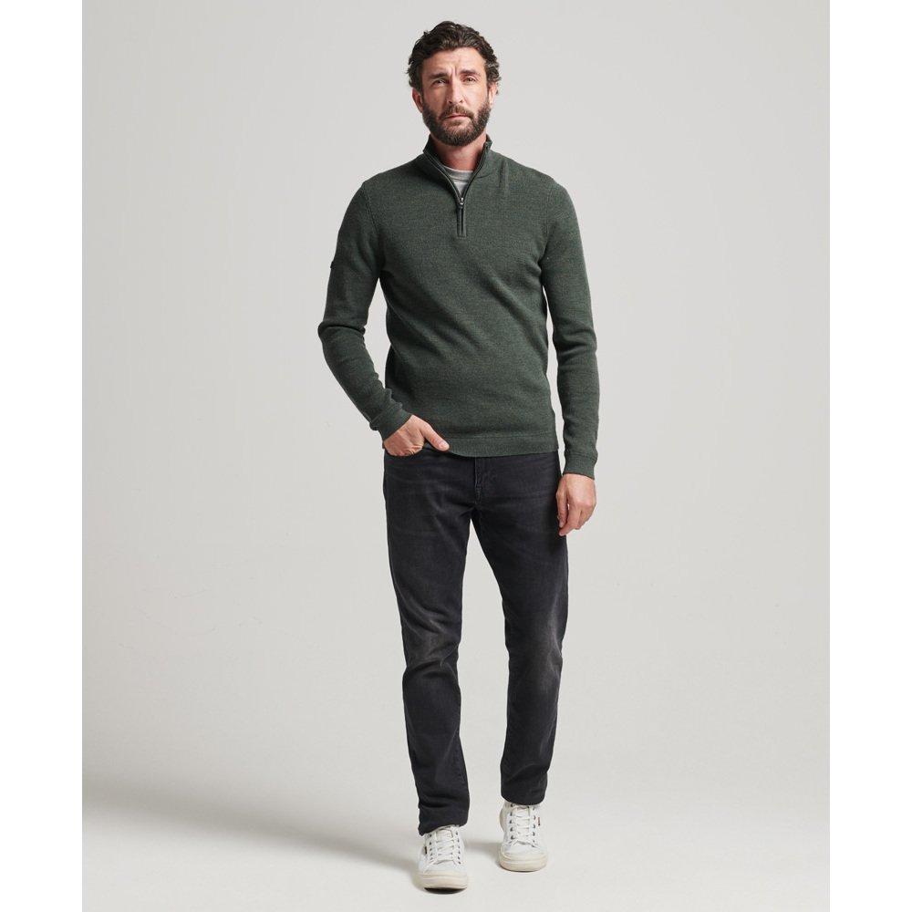 Superdry  Pull semi-zippé en laine mérinos 