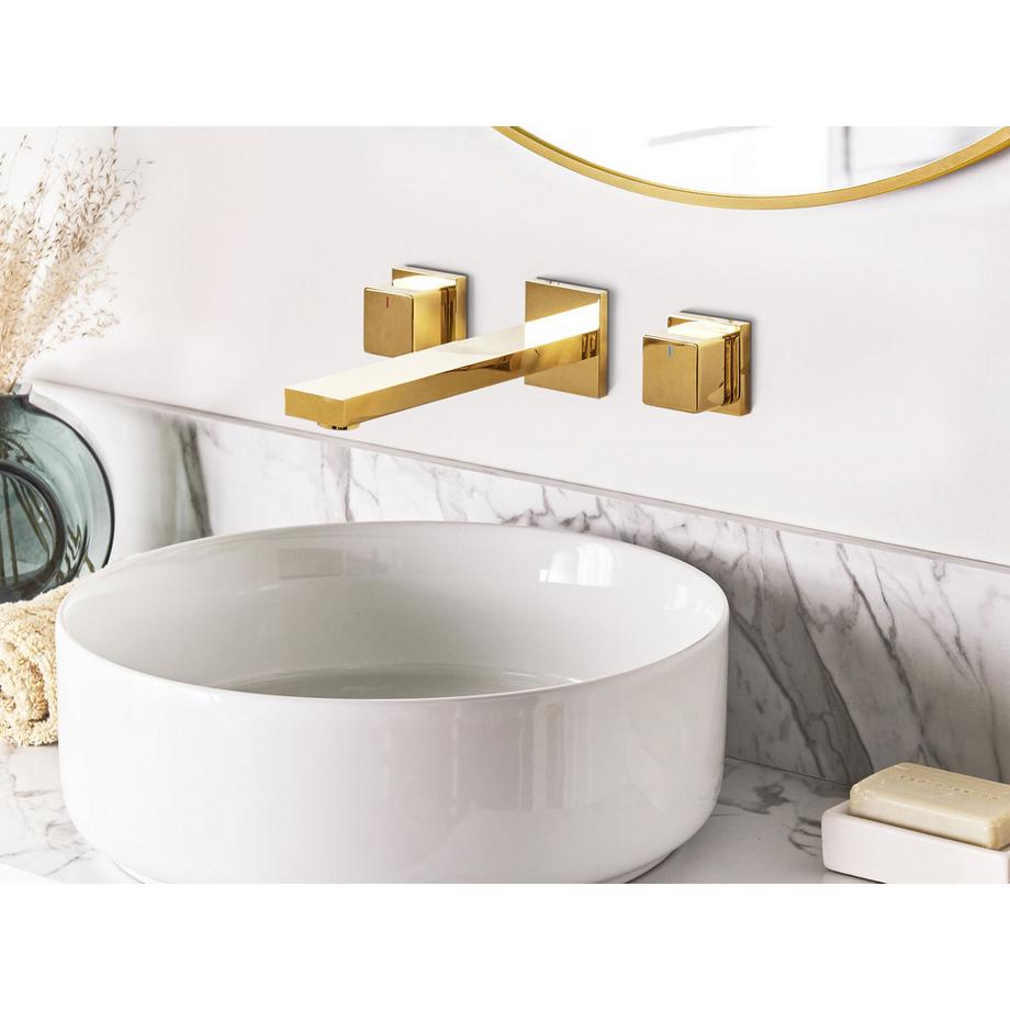 Beliani Robinet de lavabo mural en Laiton  PAILON  