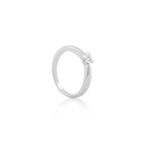 MUAU Schmuck  Solitaire Ring Diamant 0.30ct. Weissgold 750 