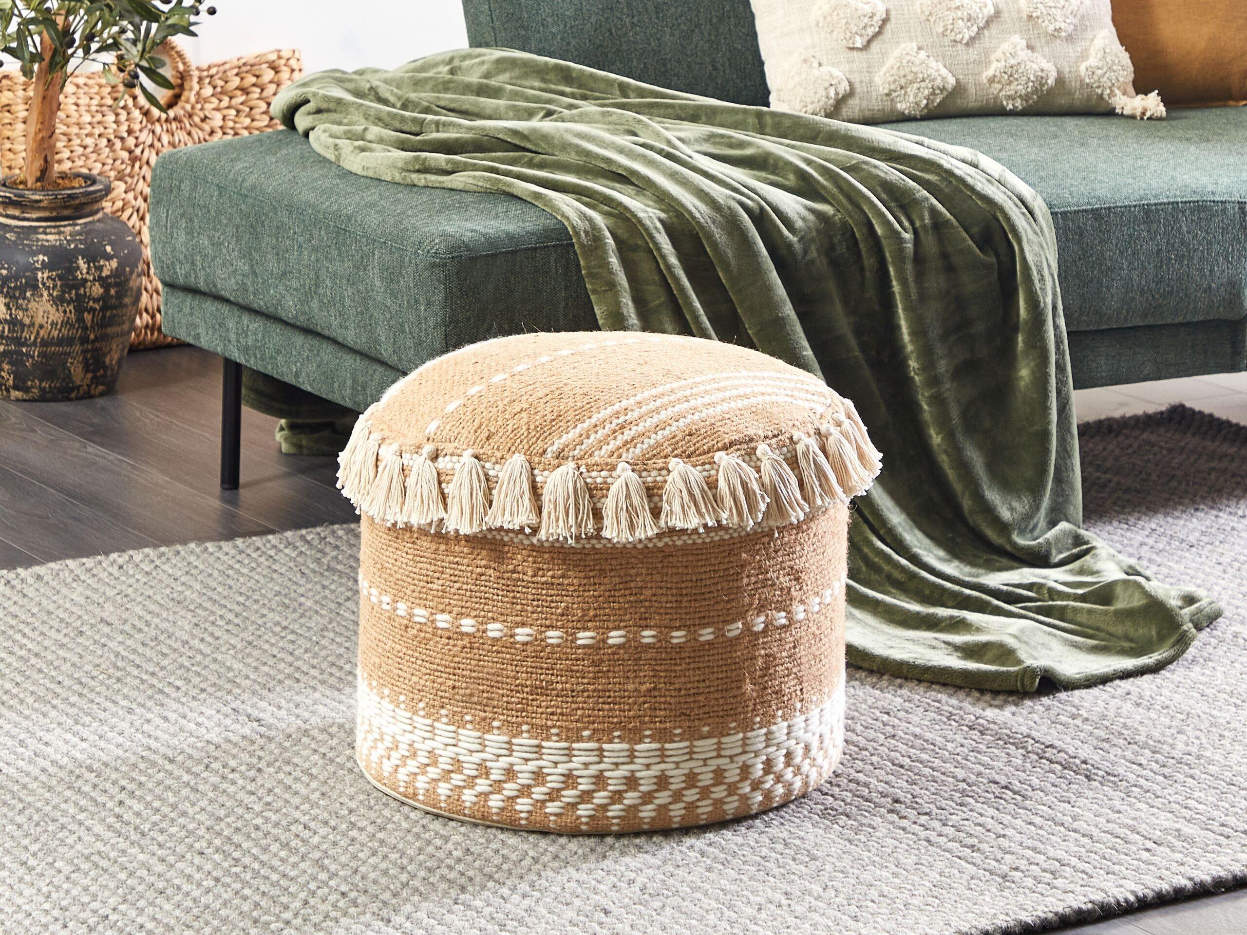 Beliani Pouf aus Jute Boho SARSAR  