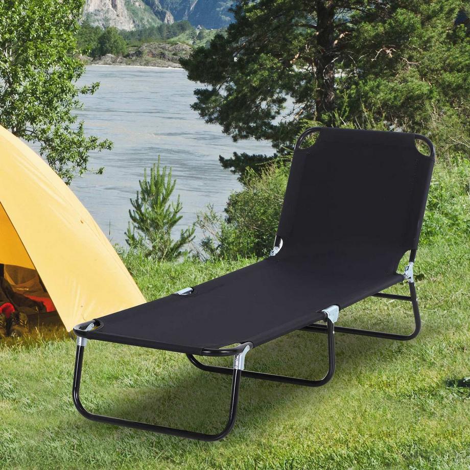 Northio Chaise longue de jardin, chaise longue à dossier réglable, chaise longue de relaxation, chaise longue de camping pour balcon de jardin 188 x 56 x 28 cm  