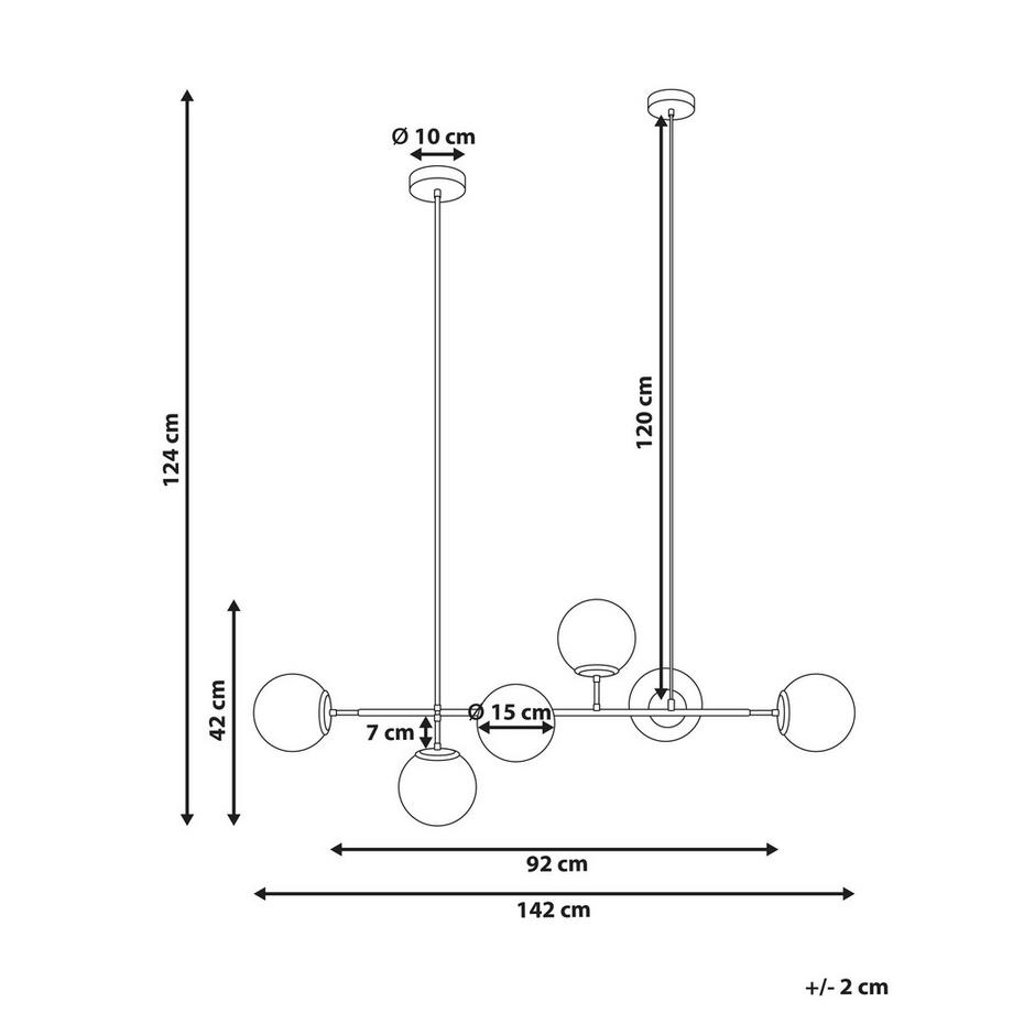 Beliani Lampe suspension en Métal  KASARI  