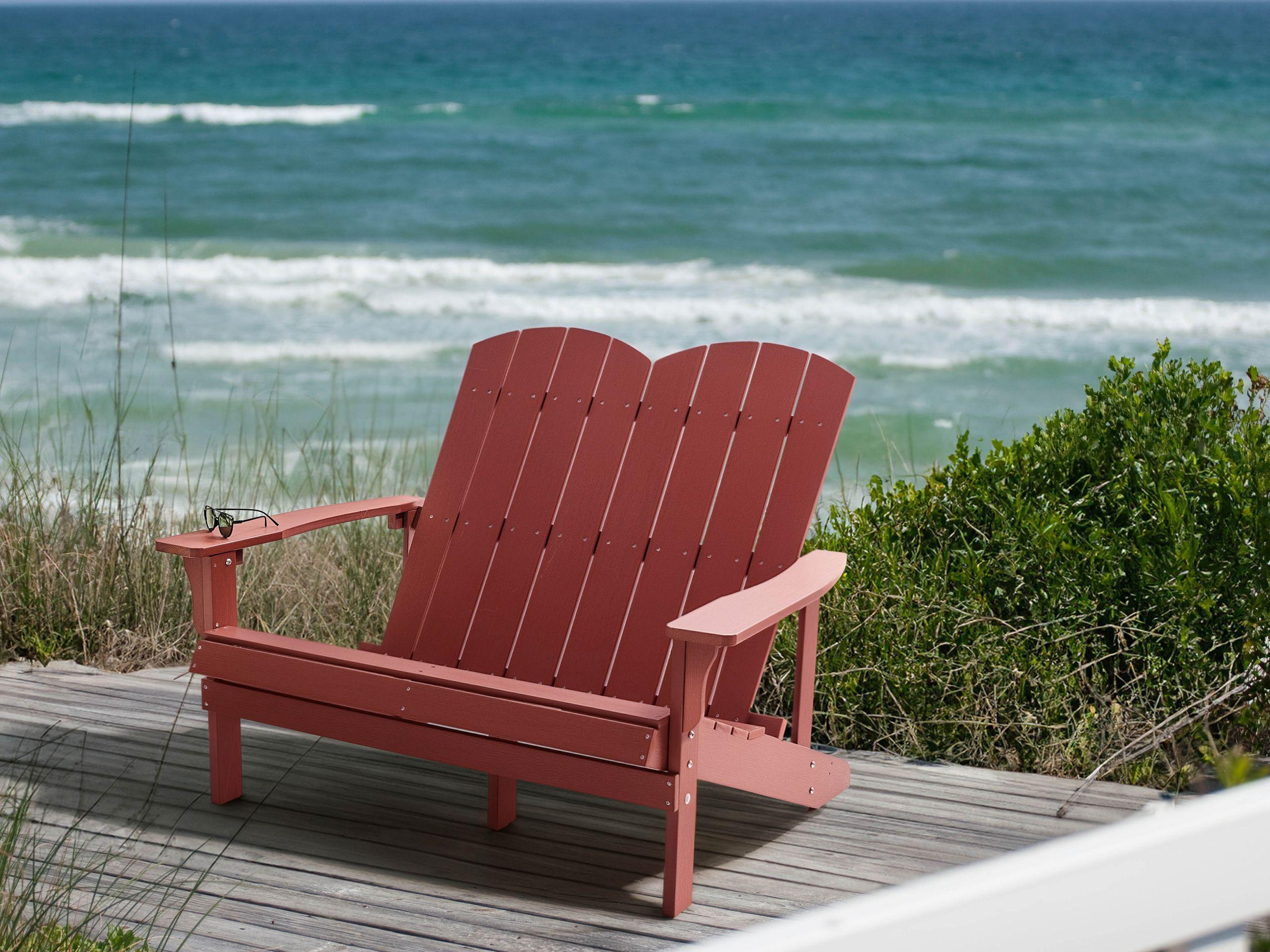 Beliani Panchina da giardino en Legno plastico Classico ADIRONDACK  