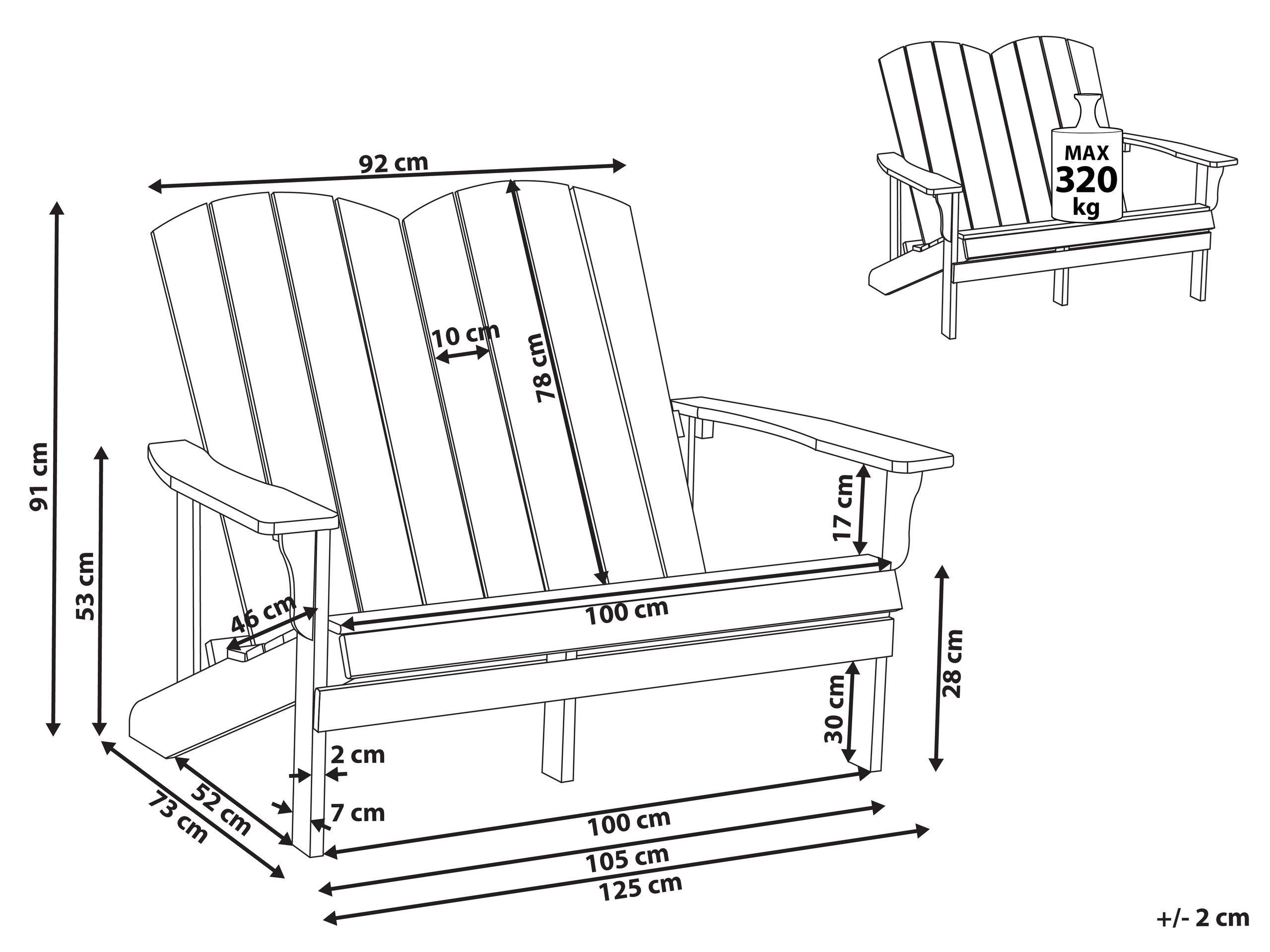 Beliani Panchina da giardino en Legno plastico Classico ADIRONDACK  