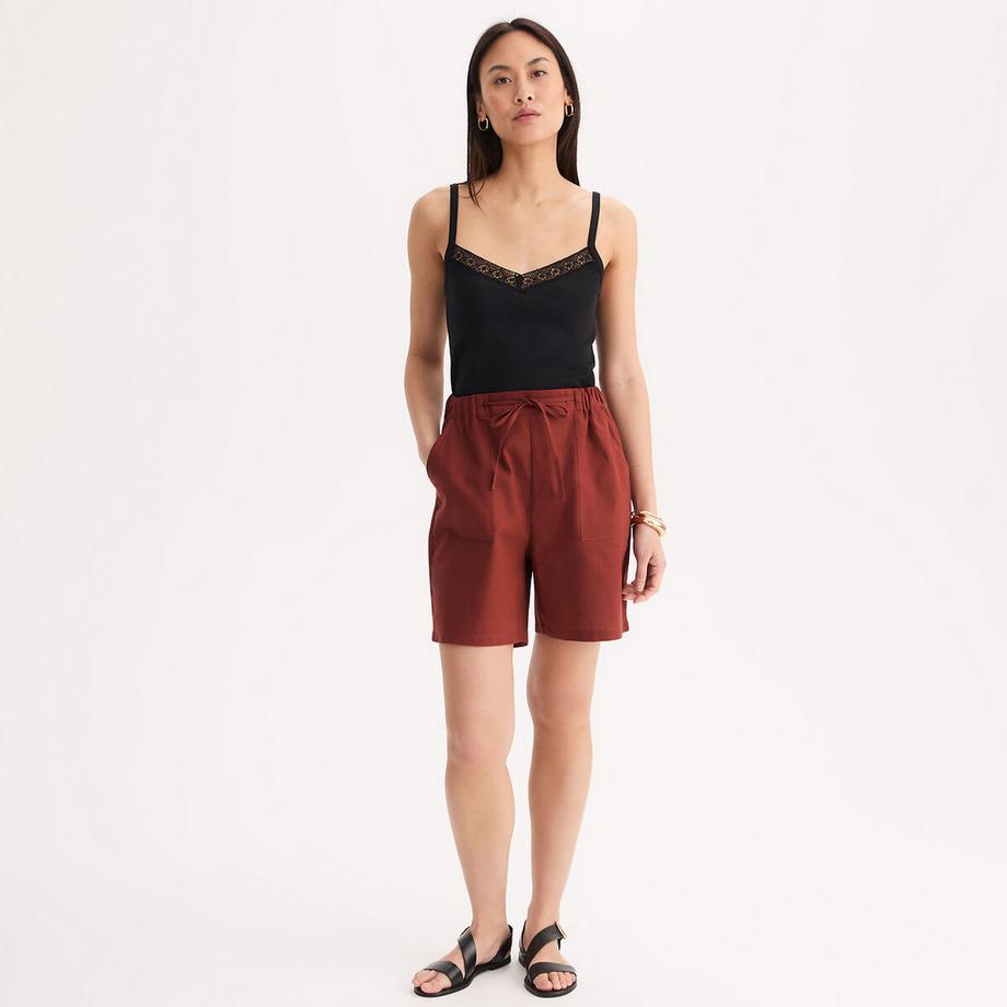 La Redoute Collections Leinenmischung Shorts mit Tunnelzug  