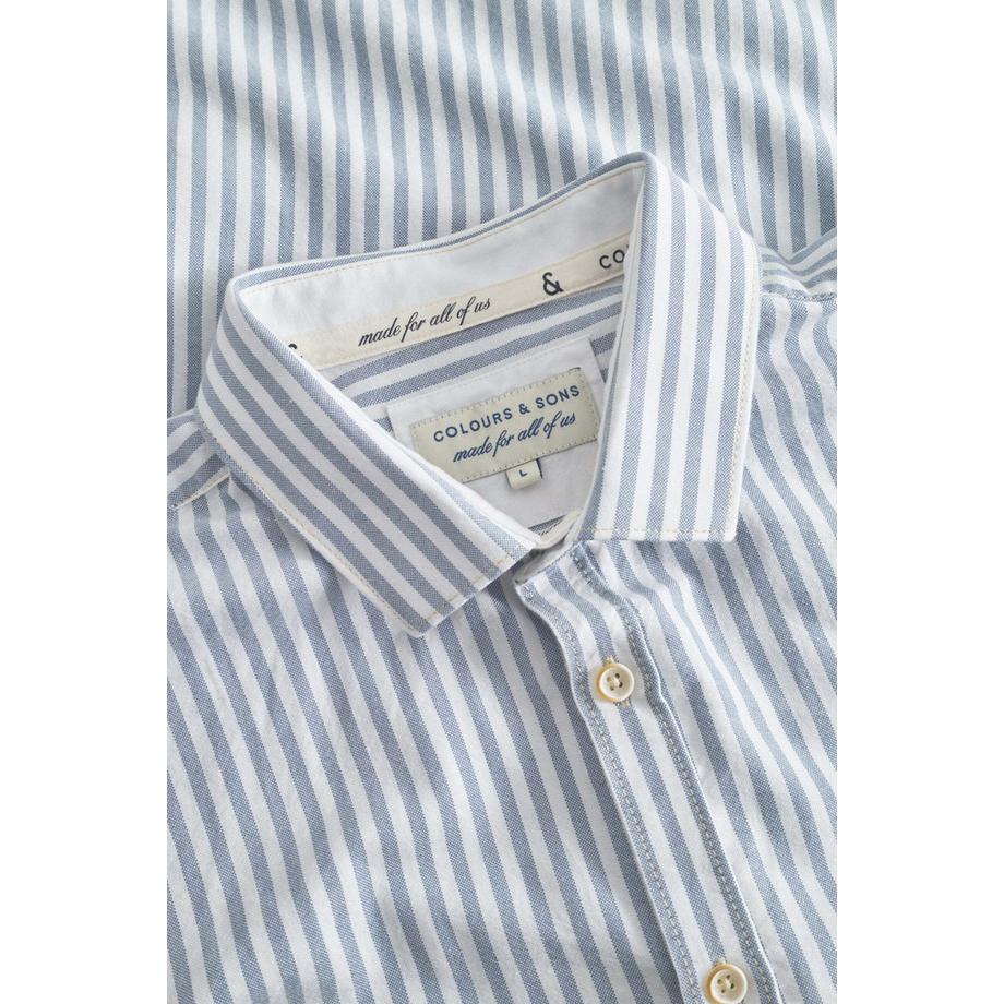 Colours & Sons Soft Oxford Gestreiftes Langarmhemd  