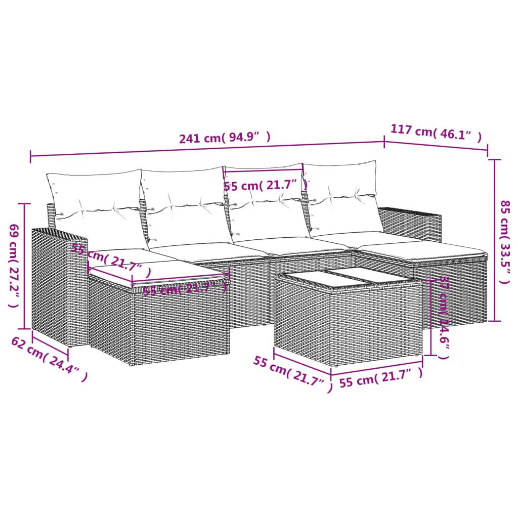 VidaXL Ensemble de canapés de jardin rotin synthétique  