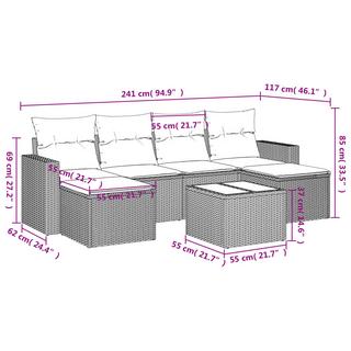 VidaXL Ensemble de canapés de jardin rotin synthétique  