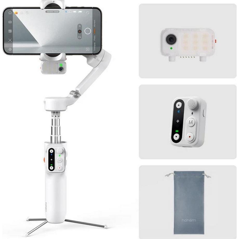 Hohem  Kit HOHEM Smartphone Gimbal iSteady V3 Blanc avec Ai 
