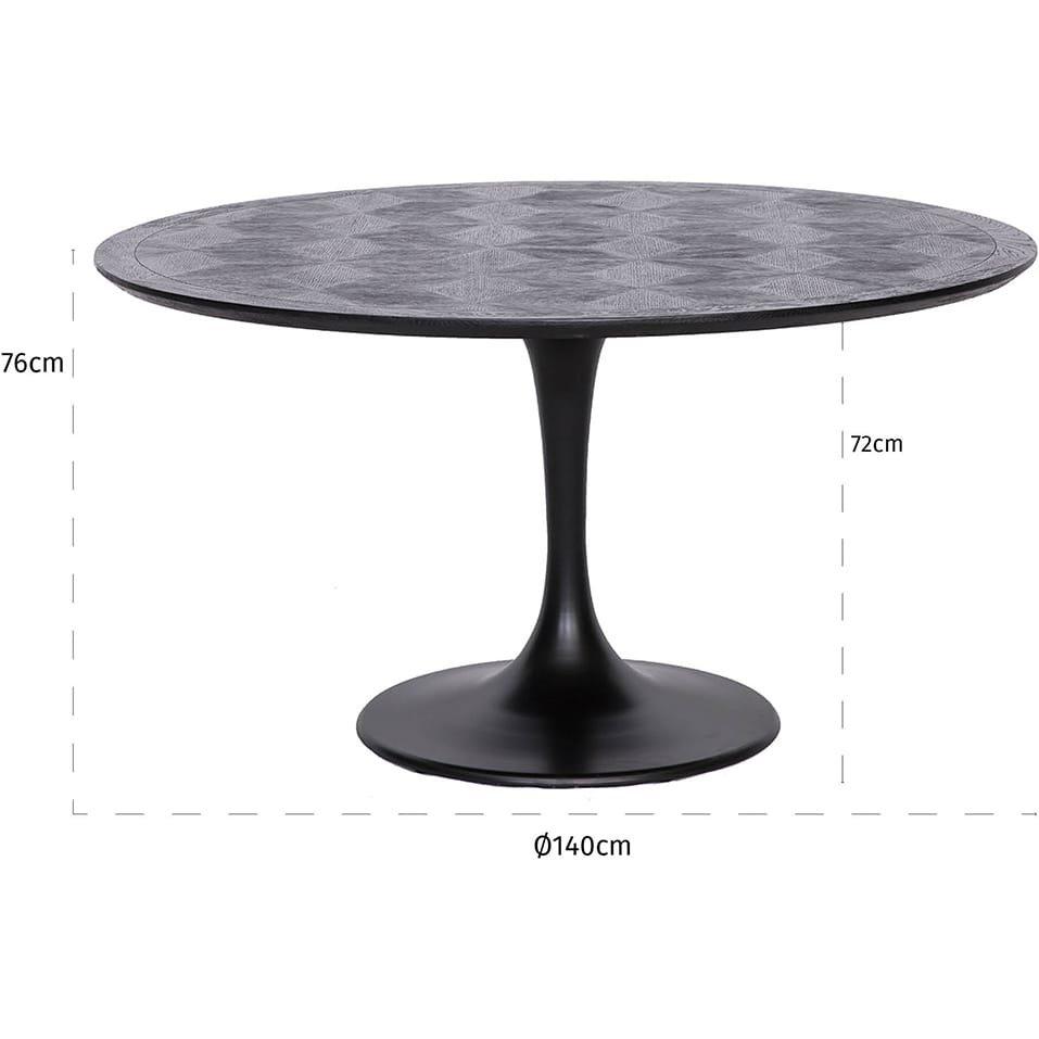 mutoni Table à manger Blax noire 140  