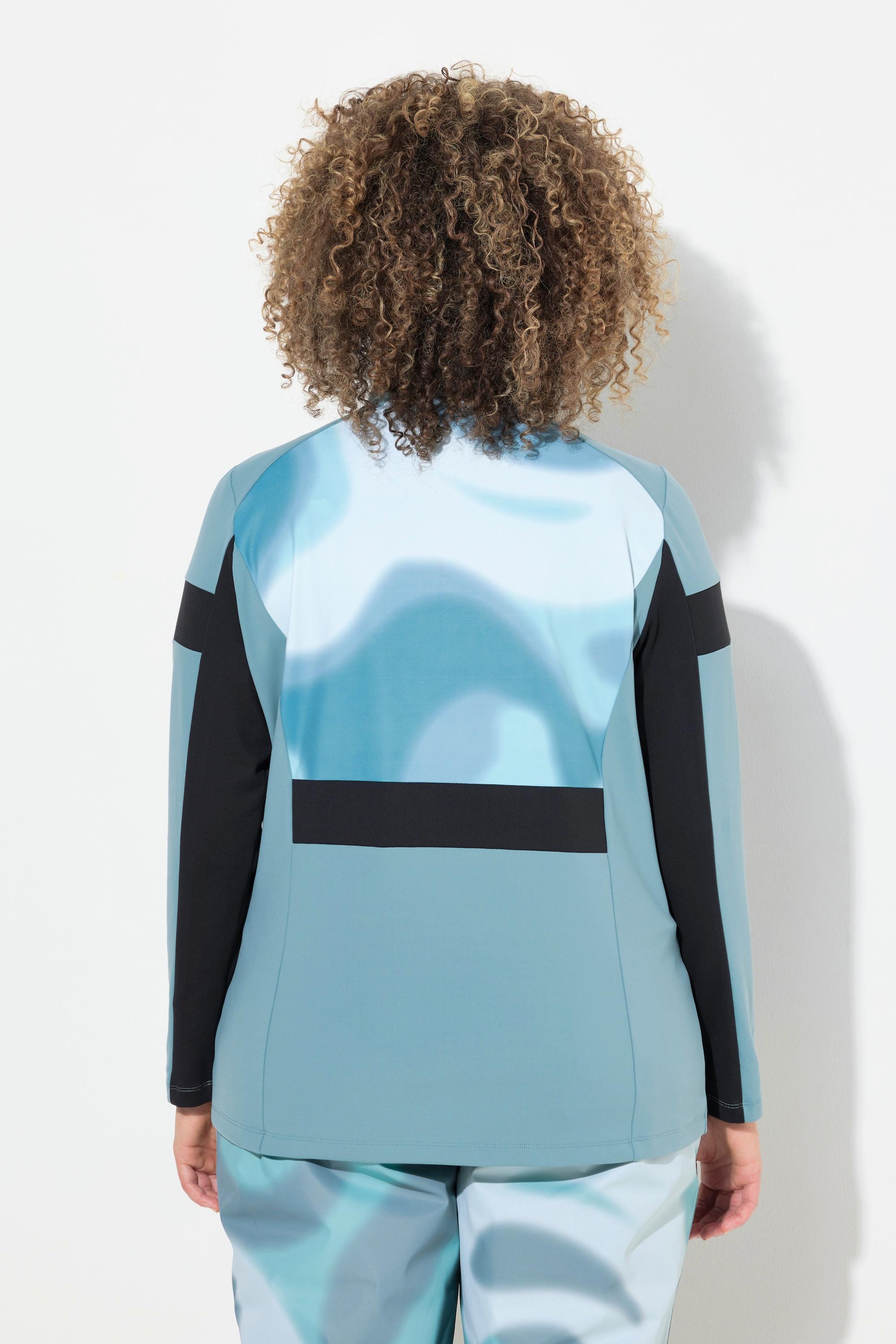 Ulla Popken Pull Camionneur Fonctionnel Slim Col Camionneur Manches Longues Recyclé  