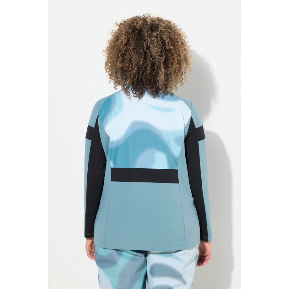 Ulla Popken Pull Camionneur Fonctionnel Slim Col Camionneur Manches Longues Recyclé  