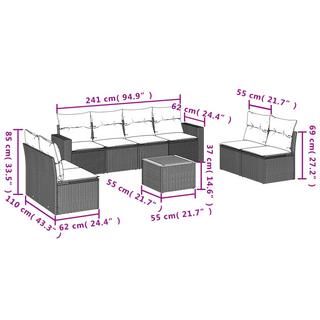 VidaXL Garten sofagarnitur poly-rattan  