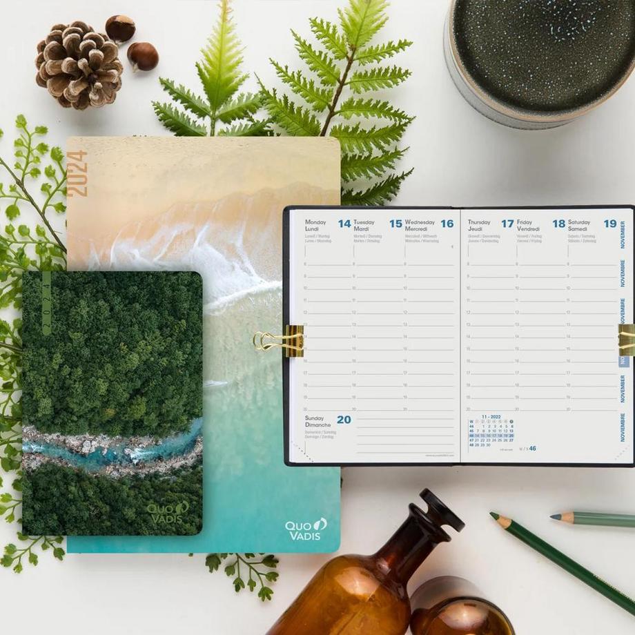 QUO-VADIS NOTIZHEFT 24 RECYCLED LINIERT Respire - 16x24 cm  