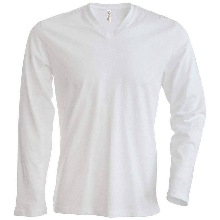 T-ShirtÀ Manches Longues Et Col En V Coupe Cintrée