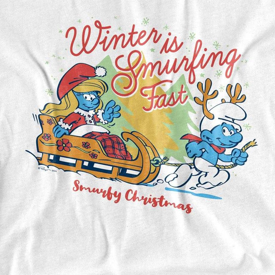 Les Stroumpfs  T-ShirtManches Longues Winter Is Smurfing Fast 