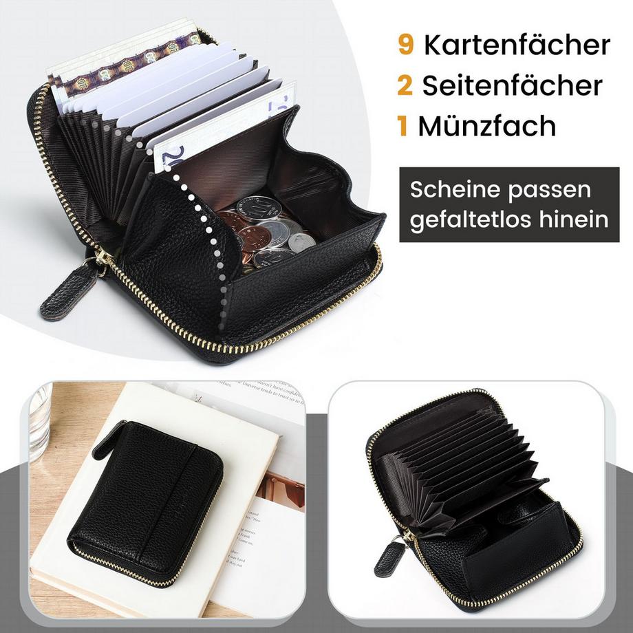 Only-bags.store  Kreditkartenetui RFID-Kartenetui mit vielen Fächern und Münzfach 