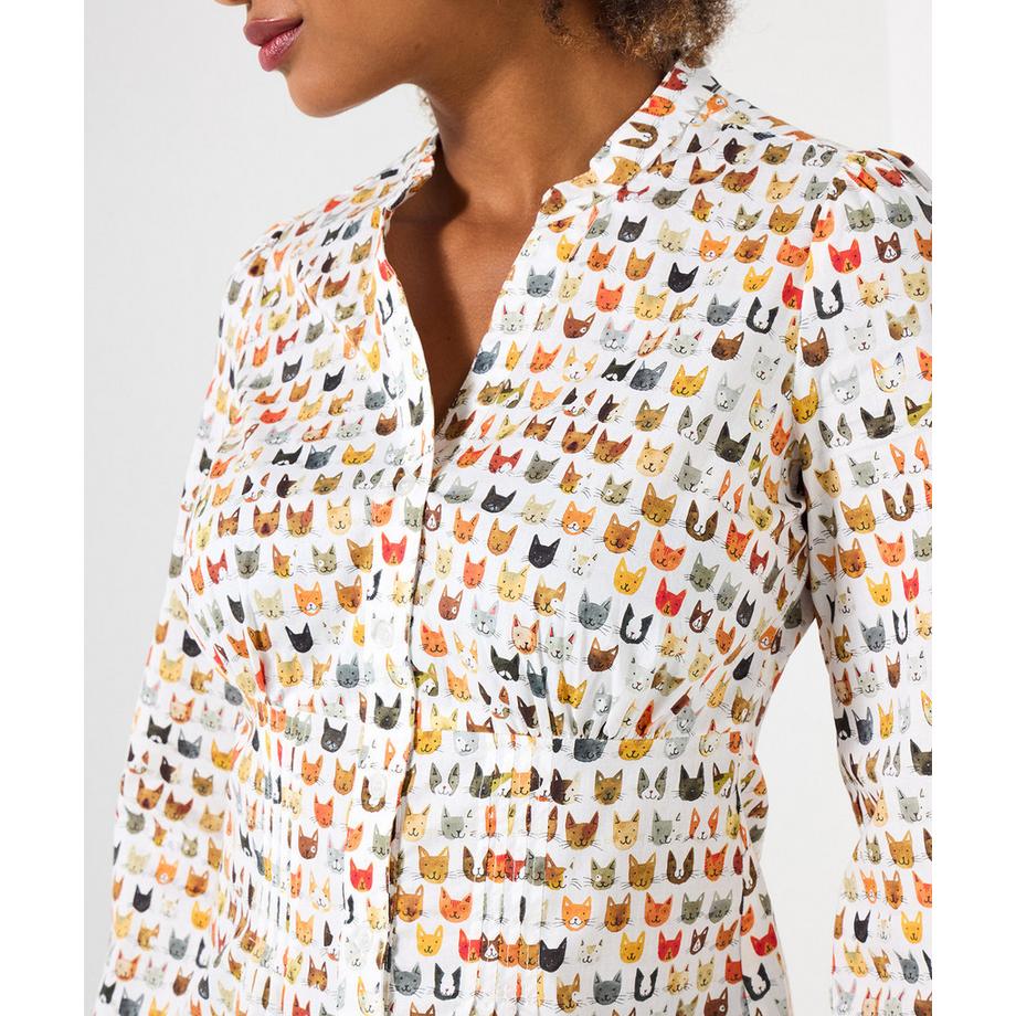 Joe Browns Camicia a Maniche a Sbuffo con Motivo Gatto  