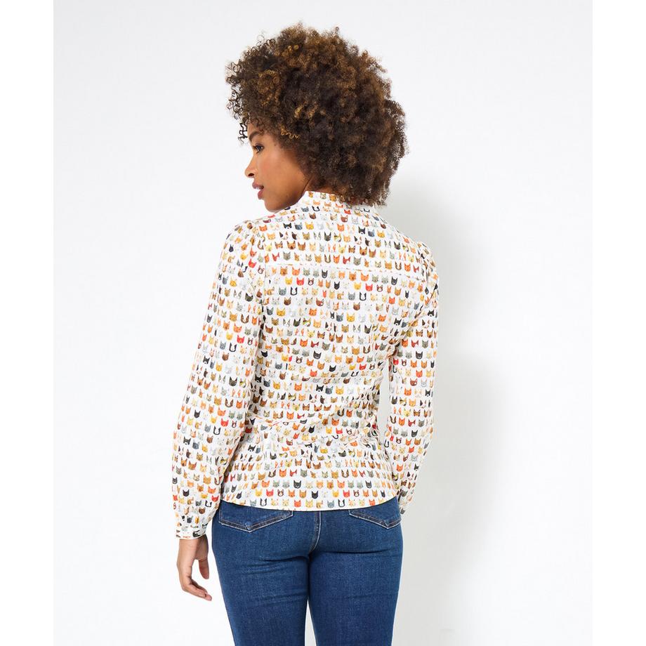 Joe Browns Camicia a Maniche a Sbuffo con Motivo Gatto  