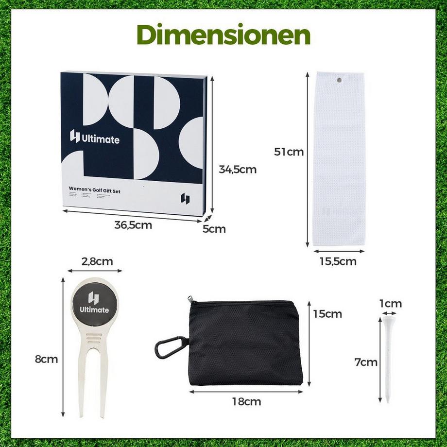 Northio  Komplettes Golf Geschenkset  Golf-Zubehör Set mit 3 Golfbällen Golfgeschenk in Geschenkbox 