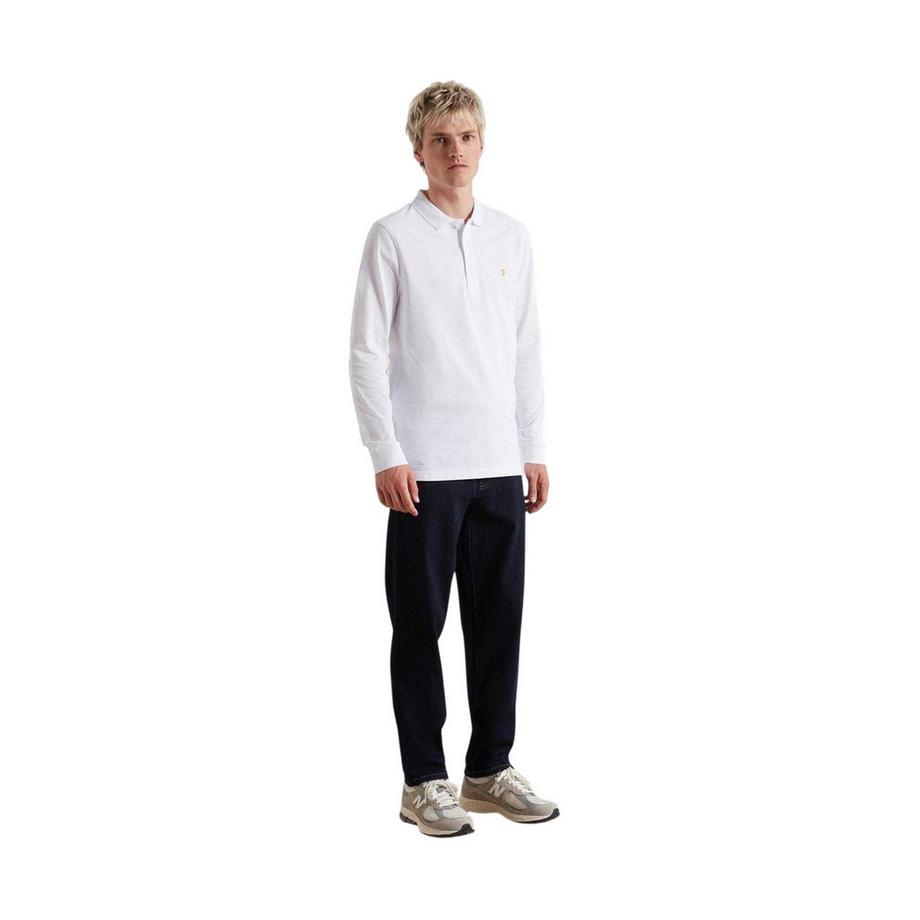 FARAH  Maglietta Polo Misto Cotone Manica Lunga 