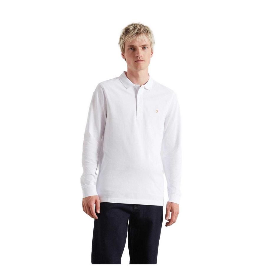 Maglietta Polo Misto Cotone Manica Lunga