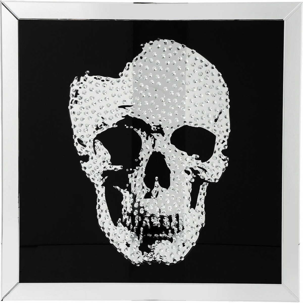 KARE Design Bild Frame Mirror Skull 100x100cm  