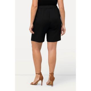 Ulla Popken  Shorts con taglio della gamba ampio, nervature e cintura elastica 