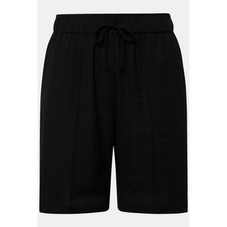 Ulla Popken  Shorts con taglio della gamba ampio, nervature e cintura elastica 