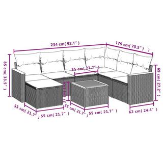 VidaXL Garten sofagarnitur poly-rattan  