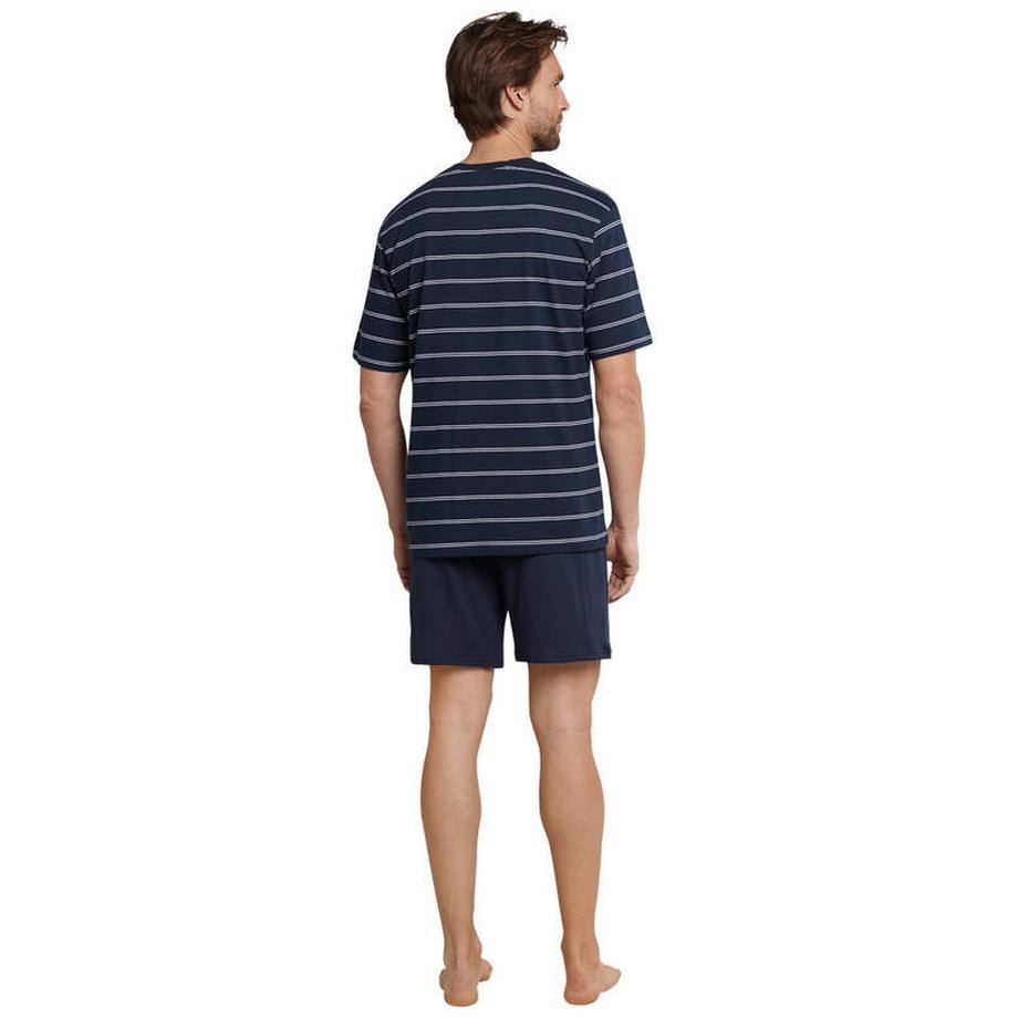 Schiesser Comfort Fit Gestreiftes Kurzarm Pyjama Set  