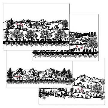 Papiertischset SWISS TRADITION 1 4 Sujets à 12 Blatt