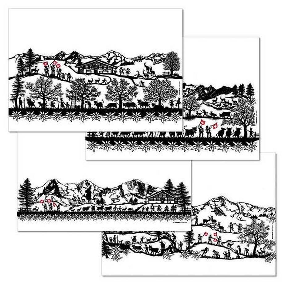 Sets de table en papier SWISS TRADITION 1 4 x 12 feuilles