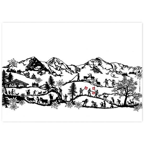 trendform Papiertischset SWISS TRADITION 1 4 Sujets à 12 Blatt  