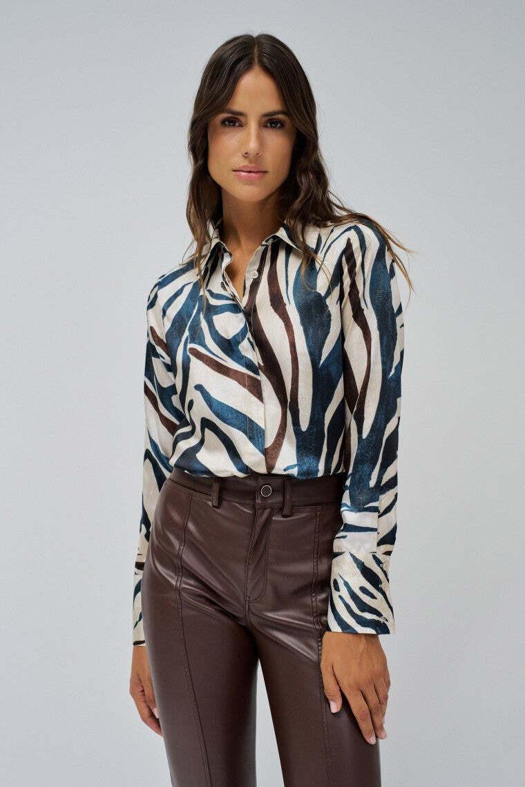 Salsa  Blouse à manches longues Satin Basic Shirt 