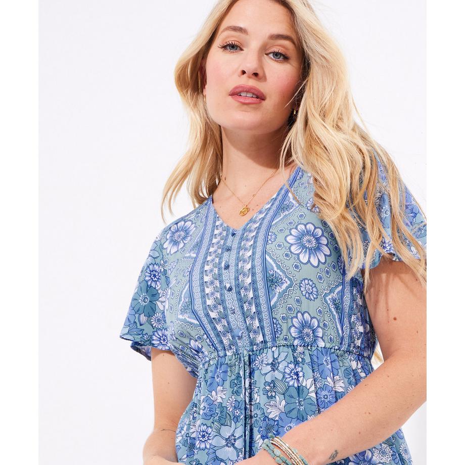 Joe Browns Tunica Bordo Floreale Cintura da Annodare  