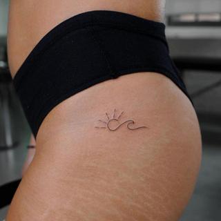 Henna Tattoo Schweiz  Sonne mit Welle Tattoo 
