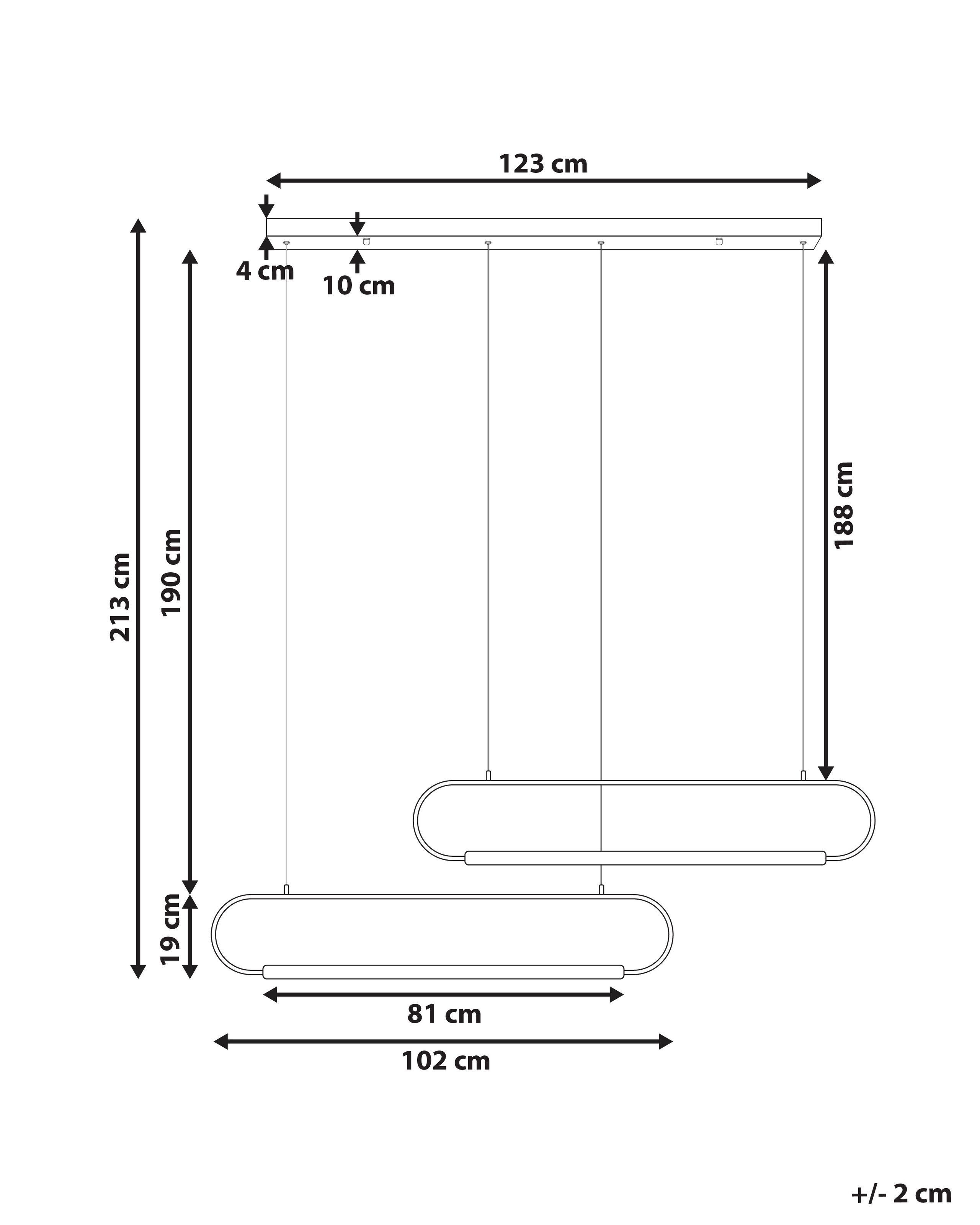 Beliani Lampe suspension en Aluminium Moderne LOGONE  