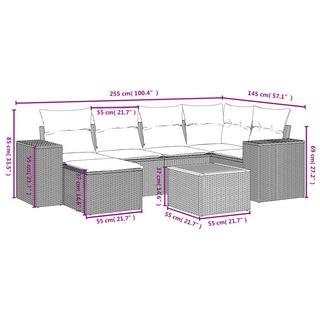 VidaXL Ensemble de canapés de jardin rotin synthétique  