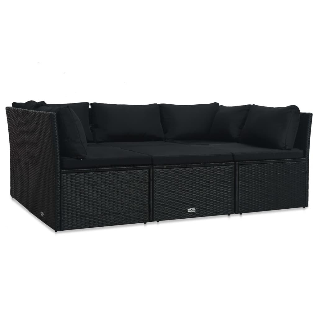 VidaXL set di divani Polirattan  